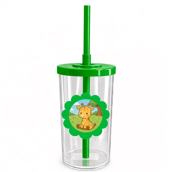Copo Short Drink Flor Personalizado Girafinha Baby - Imagem 4