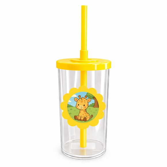 Copo Short Drink Flor Personalizado Girafinha Baby - Imagem 5