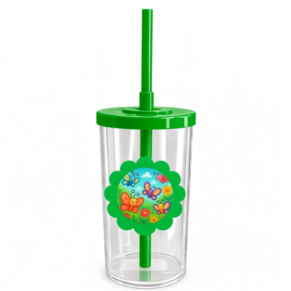 Copo Short Drink Flor Personalizado Jardim das Borboletas - Imagem 4