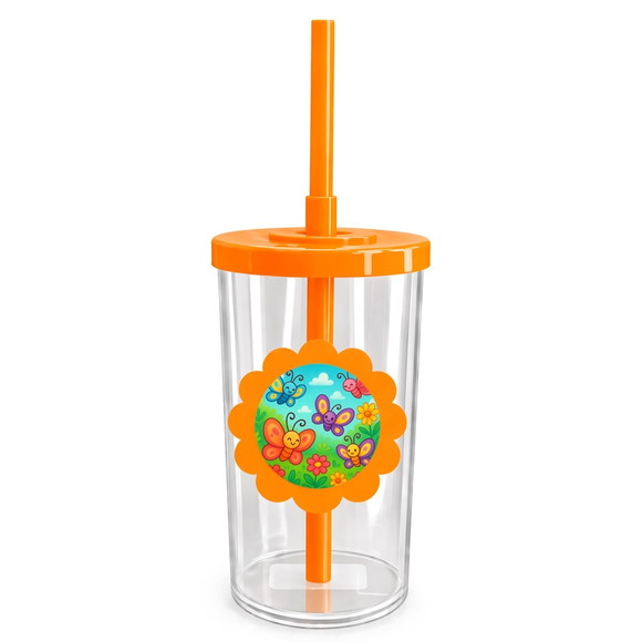 Copo Short Drink Flor Personalizado Jardim das Borboletas - Imagem 3