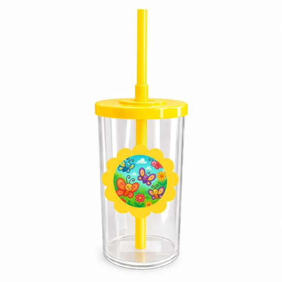 Copo Short Drink Flor Personalizado Jardim das Borboletas - Imagem 5