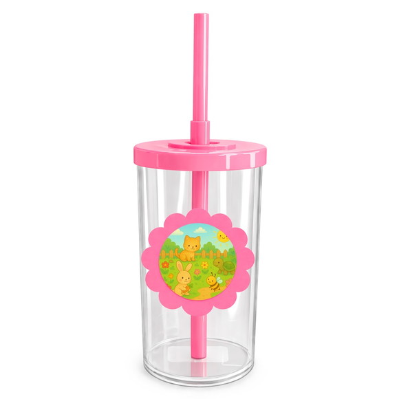 Copo Short Drink Flor Personalizado Jardim dos Bichinhos