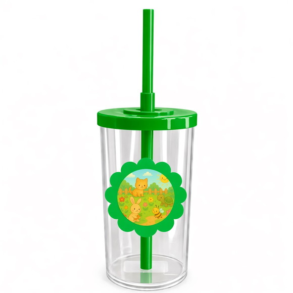 Copo Short Drink Flor Personalizado Jardim dos Bichinhos - Imagem 4