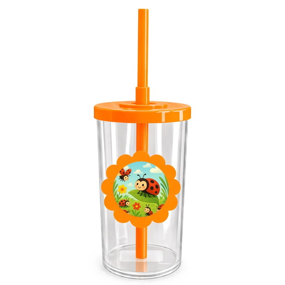Copo Short Drink Flor Personalizado Joaninhas - Imagem 3