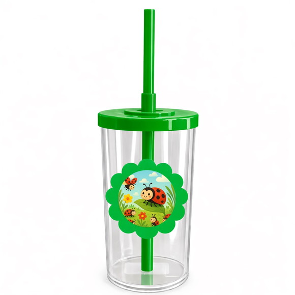 Copo Short Drink Flor Personalizado Joaninhas - Imagem 4