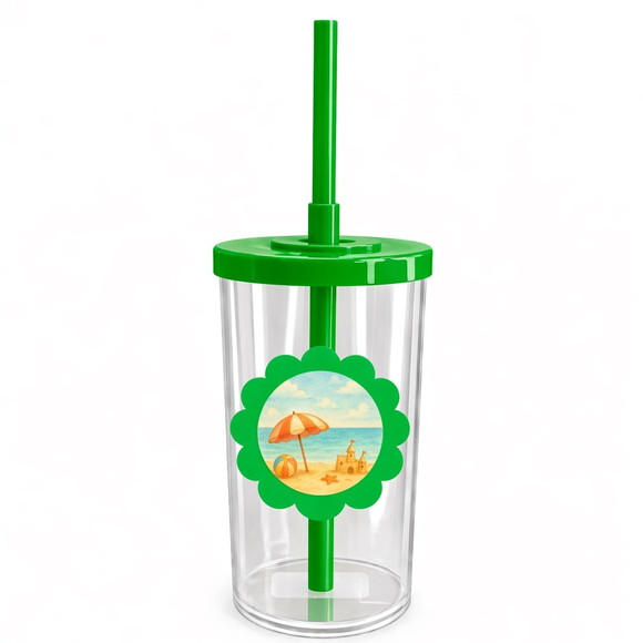 Copo Short Drink Flor Personalizado Mar e Praia Aquarela - Imagem 4