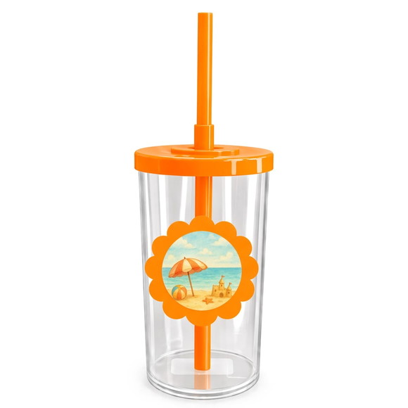 Copo Short Drink Flor Personalizado Mar e Praia Aquarela - Imagem 3
