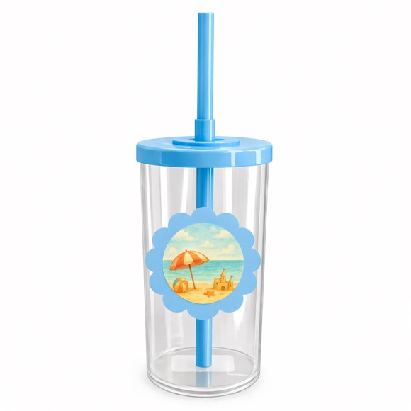 Copo Short Drink Flor Personalizado Mar e Praia Aquarela - Imagem 2