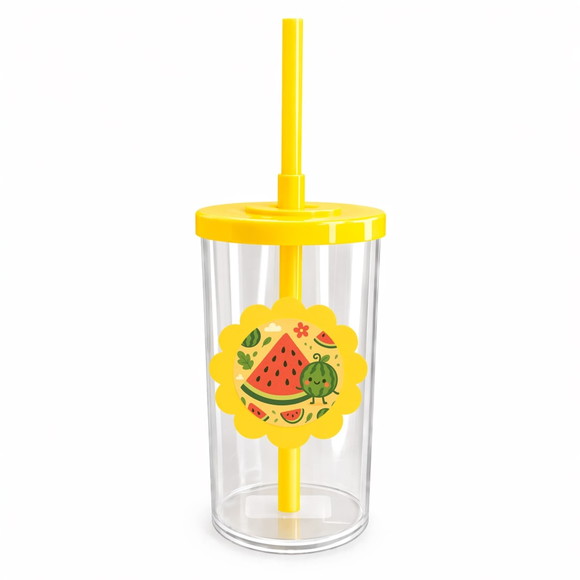 Copo Short Drink Flor Personalizado Melancia - Imagem 5
