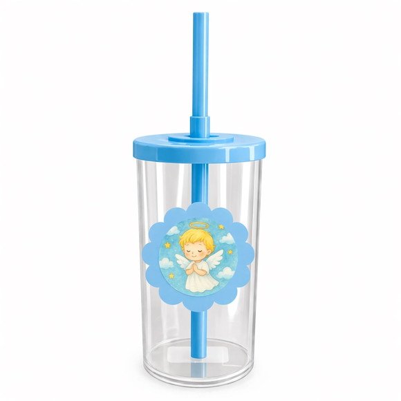 Copo Short Drink Flor Personalizado Meu Batizado - Imagem 2