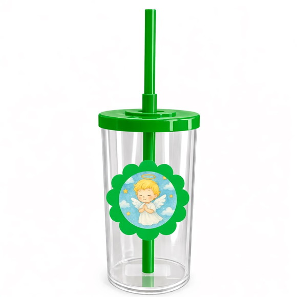 Copo Short Drink Flor Personalizado Meu Batizado - Imagem 4