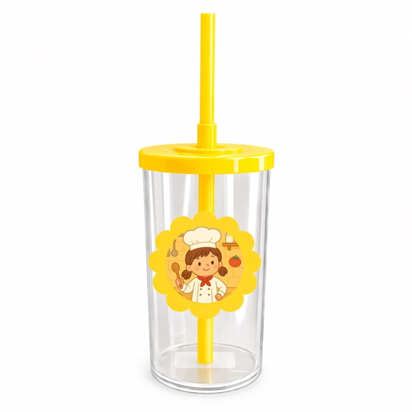 Copo Short Drink Flor Personalizado Mini Chef Menina - Imagem 5