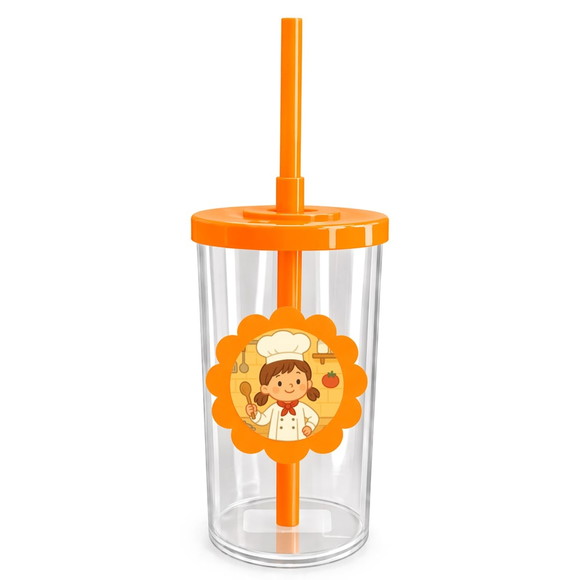 Copo Short Drink Flor Personalizado Mini Chef Menina - Imagem 3