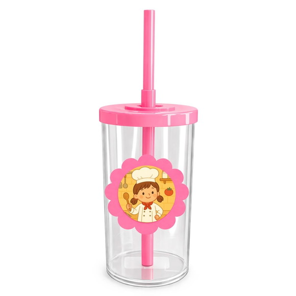 Copo Short Drink Flor Personalizado Mini Chef Menina