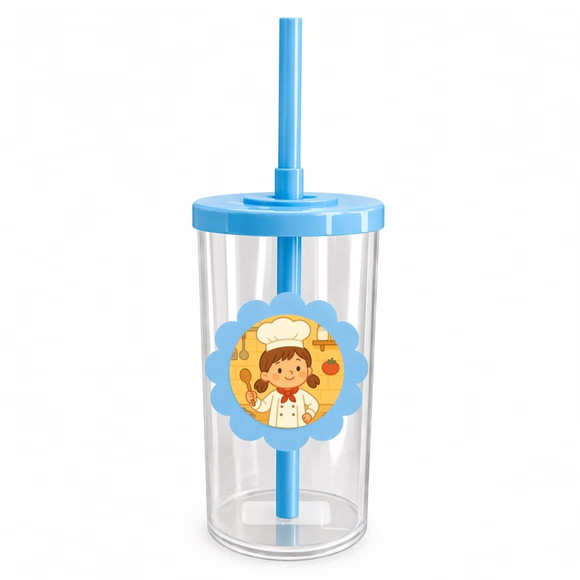 Copo Short Drink Flor Personalizado Mini Chef Menina - Imagem 2
