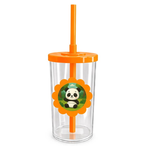 Copo Short Drink Flor Personalizado Panda Baby - Imagem 3