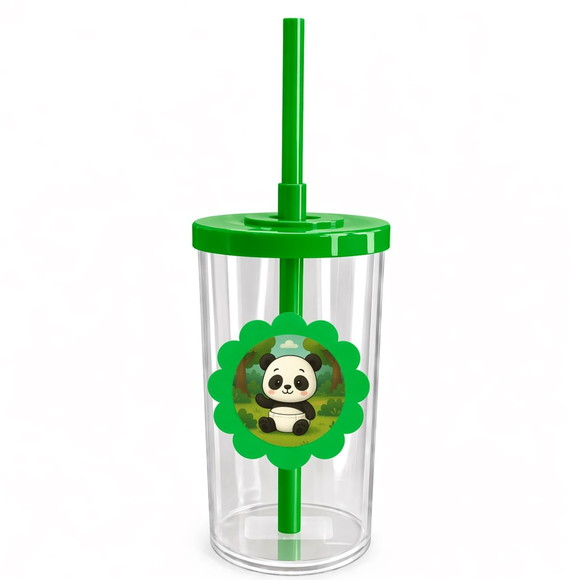 Copo Short Drink Flor Personalizado Panda Baby - Imagem 4