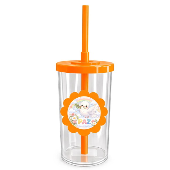 Copo Short Drink Flor Personalizado Pombinha da Paz - Imagem 3