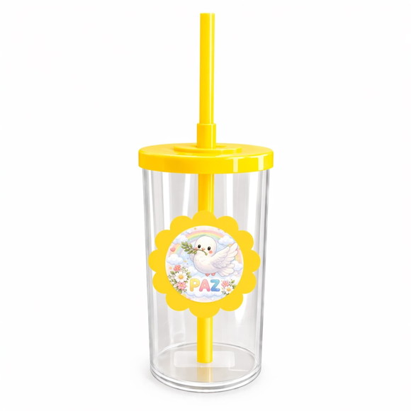 Copo Short Drink Flor Personalizado Pombinha da Paz - Imagem 5