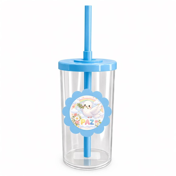 Copo Short Drink Flor Personalizado Pombinha da Paz - Imagem 2