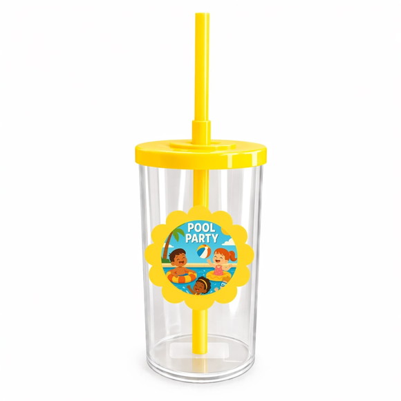 Copo Short Drink Flor Personalizado Pool Party - Imagem 5