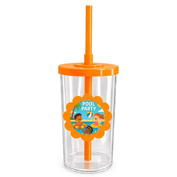 Copo Short Drink Flor Personalizado Pool Party - Imagem 3