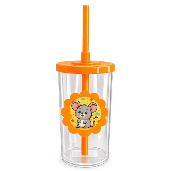 Copo Short Drink Flor Personalizado Ratinho Fofo - Imagem 3