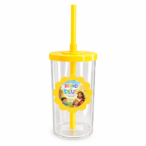 Copo Short Drink Flor Personalizado Reino de Deus - Imagem 5