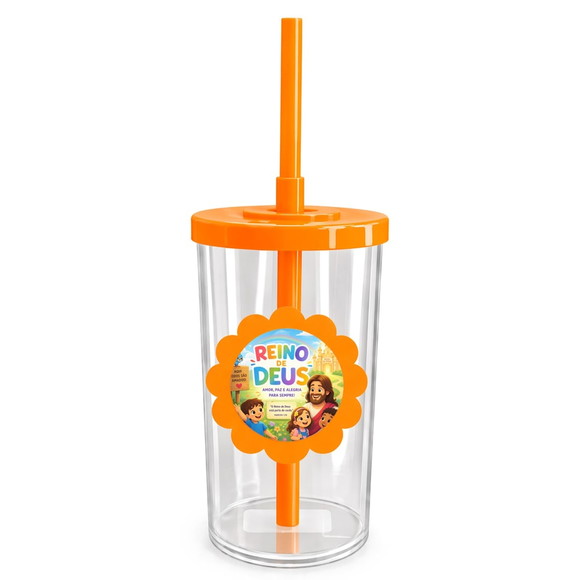 Copo Short Drink Flor Personalizado Reino de Deus - Imagem 3