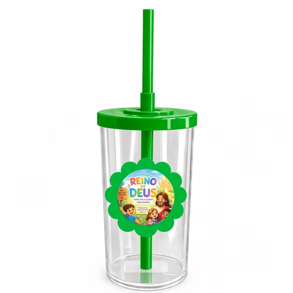 Copo Short Drink Flor Personalizado Reino de Deus - Imagem 4