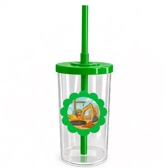 Copo Short Drink Flor Personalizado Retroescavadeira - Imagem 4