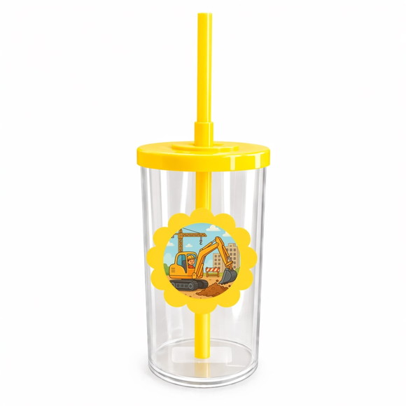 Copo Short Drink Flor Personalizado Retroescavadeira - Imagem 5