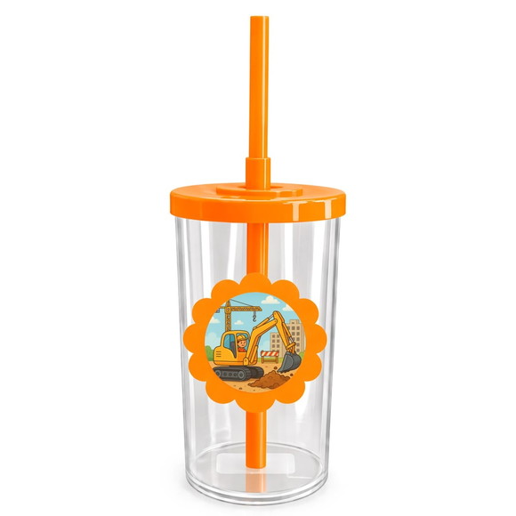 Copo Short Drink Flor Personalizado Retroescavadeira - Imagem 3