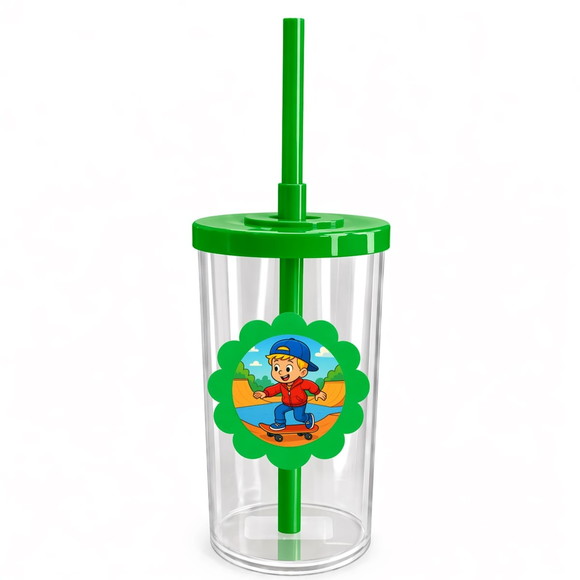Copo Short Drink Flor Personalizado Skate Kids - Imagem 4