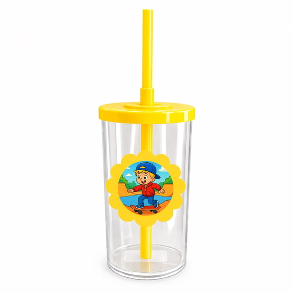 Copo Short Drink Flor Personalizado Skate Kids - Imagem 5