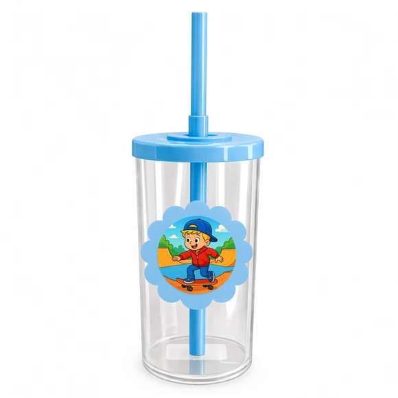 Copo Short Drink Flor Personalizado Skate Kids - Imagem 2