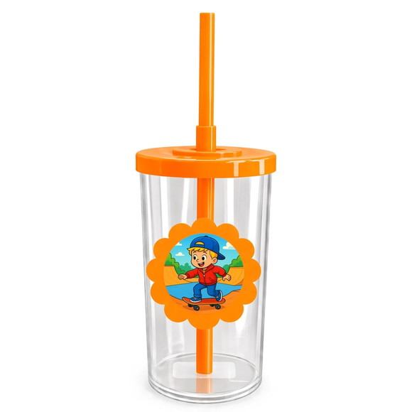 Copo Short Drink Flor Personalizado Skate Kids - Imagem 3