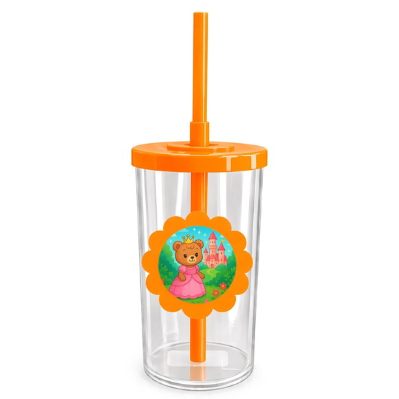 Copo Short Drink Flor Personalizado Ursinha Princesa - Imagem 3