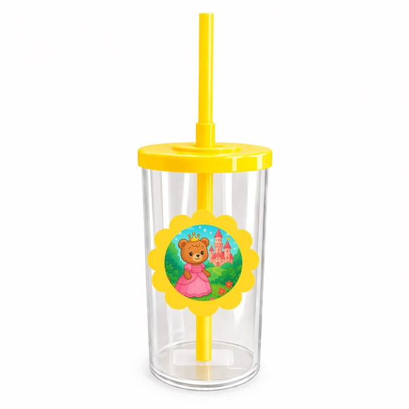 Copo Short Drink Flor Personalizado Ursinha Princesa - Imagem 5
