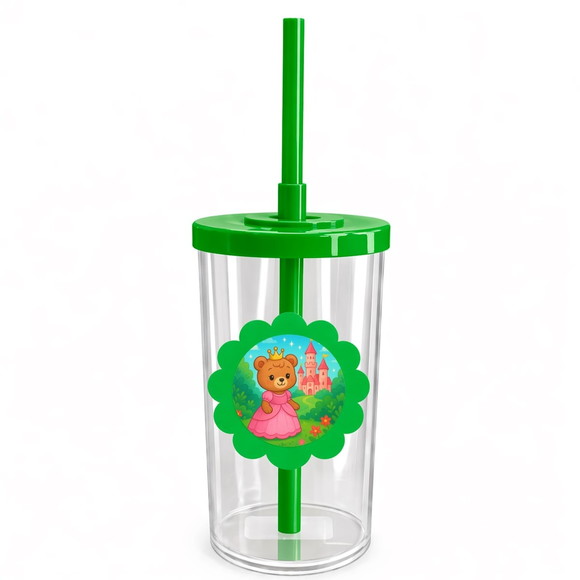 Copo Short Drink Flor Personalizado Ursinha Princesa - Imagem 4