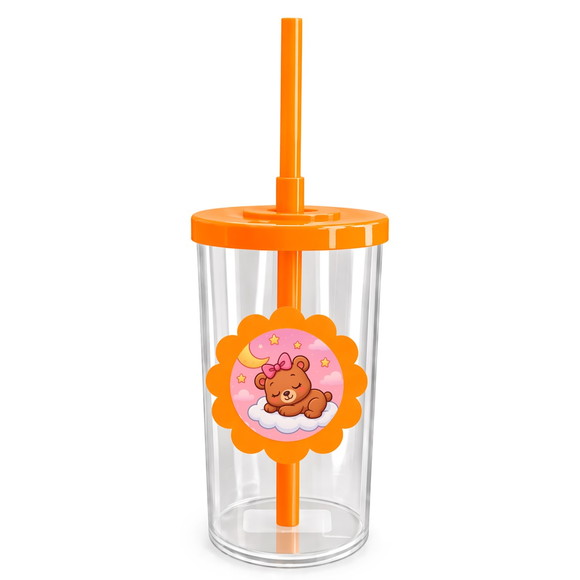 Copo Short Drink Flor Personalizado Ursinha Soninho - Imagem 3