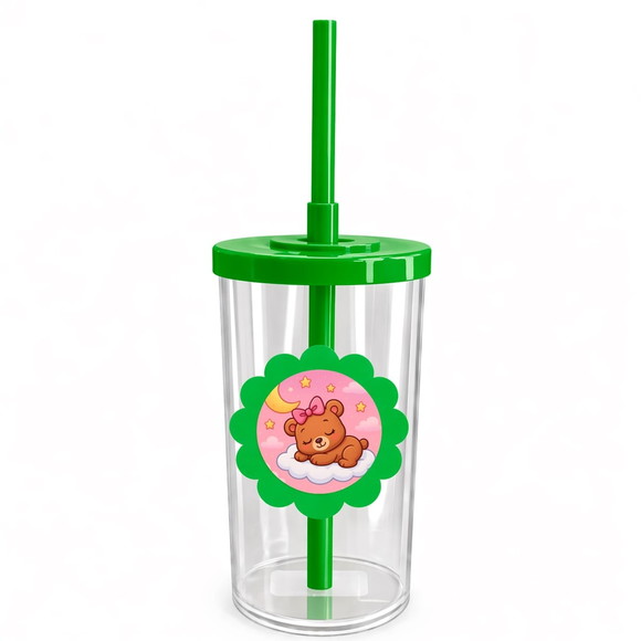 Copo Short Drink Flor Personalizado Ursinha Soninho - Imagem 4