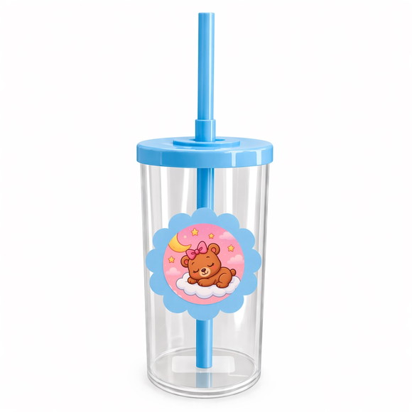 Copo Short Drink Flor Personalizado Ursinha Soninho - Imagem 2