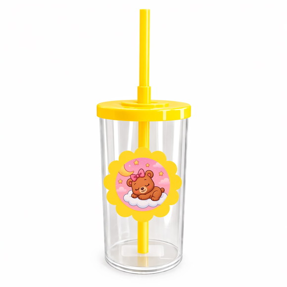 Copo Short Drink Flor Personalizado Ursinha Soninho - Imagem 5