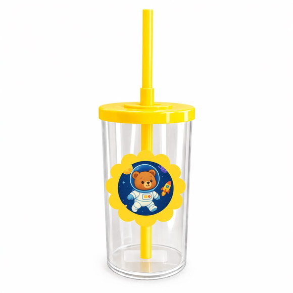 Copo Short Drink Flor Personalizado Ursinho Astronauta - Imagem 5