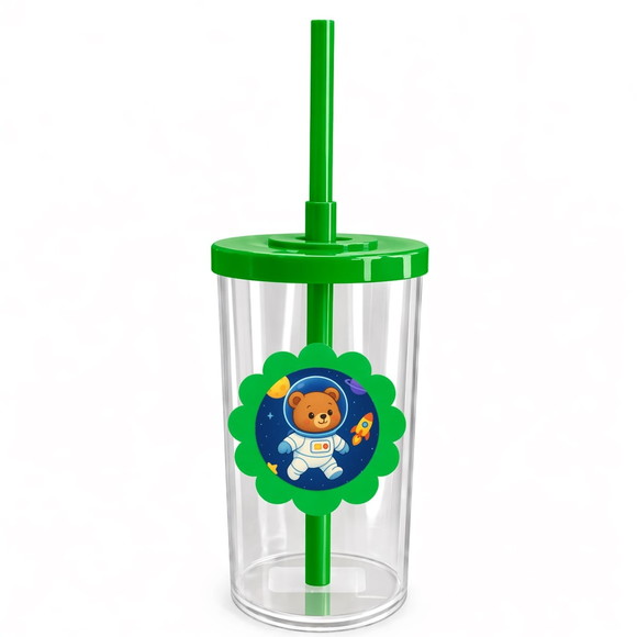Copo Short Drink Flor Personalizado Ursinho Astronauta - Imagem 4