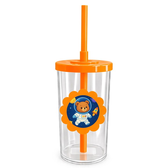 Copo Short Drink Flor Personalizado Ursinho Astronauta - Imagem 3