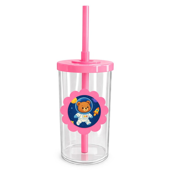 Copo Short Drink Flor Personalizado Ursinho Astronauta