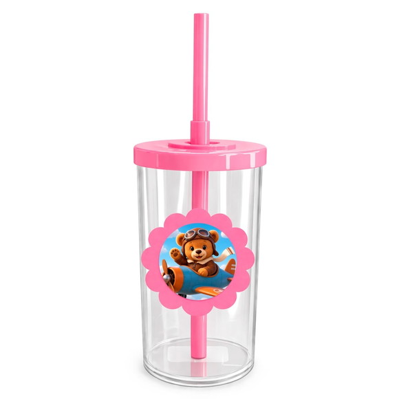 Copo Short Drink Flor Personalizado Ursinho Aviador