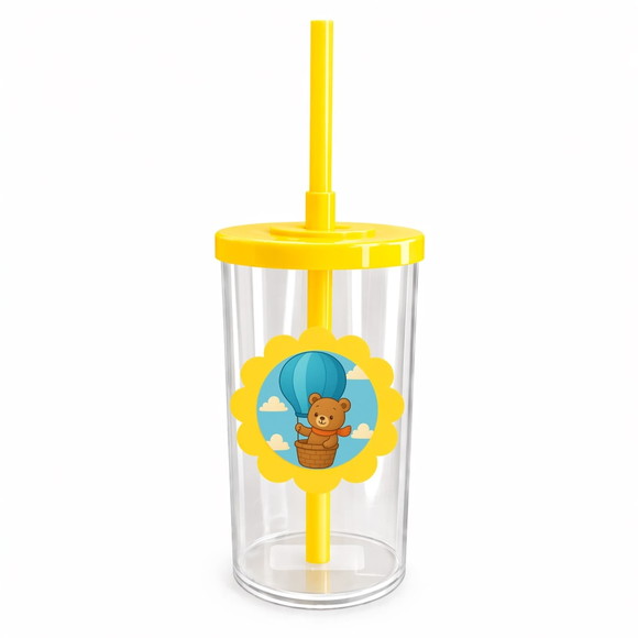 Copo Short Drink Flor Personalizado Ursinho Baloeiro - Imagem 5